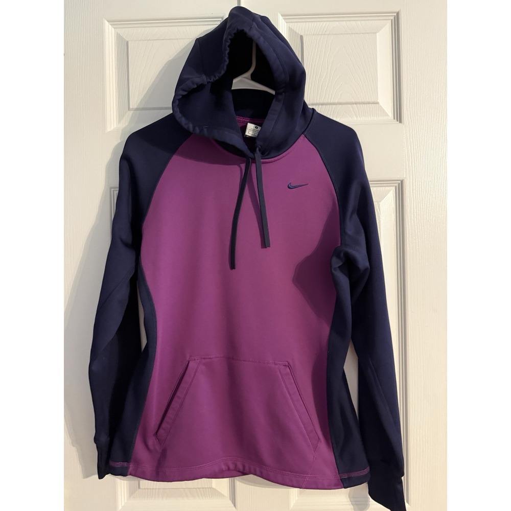 Nike‎ Therma-Fit Women's Hooded Pullover Navy/Purple, Size Small